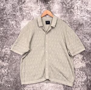 Abercrombie & Fitch Sweater Knit Shirt XL Mens Green Wave Camp Collar